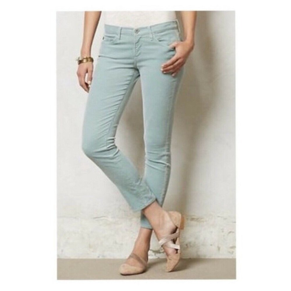 AG Adriano Goldschmied Mint Green Stevie Ankle Sli